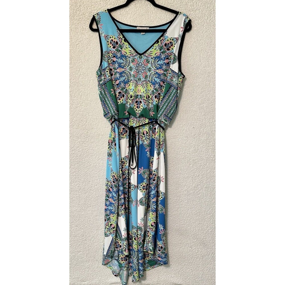 Dress Barn Womens Maxi Dress Size 14 Sleeveless Multicolor Pullover Multicolor - Picture 4 of 13